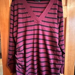 Lane Bryant Purple and Black Striped Sweater - Size XXL